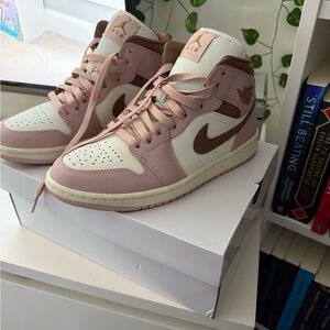 Nike Pink and Brown High-Top Sneakers